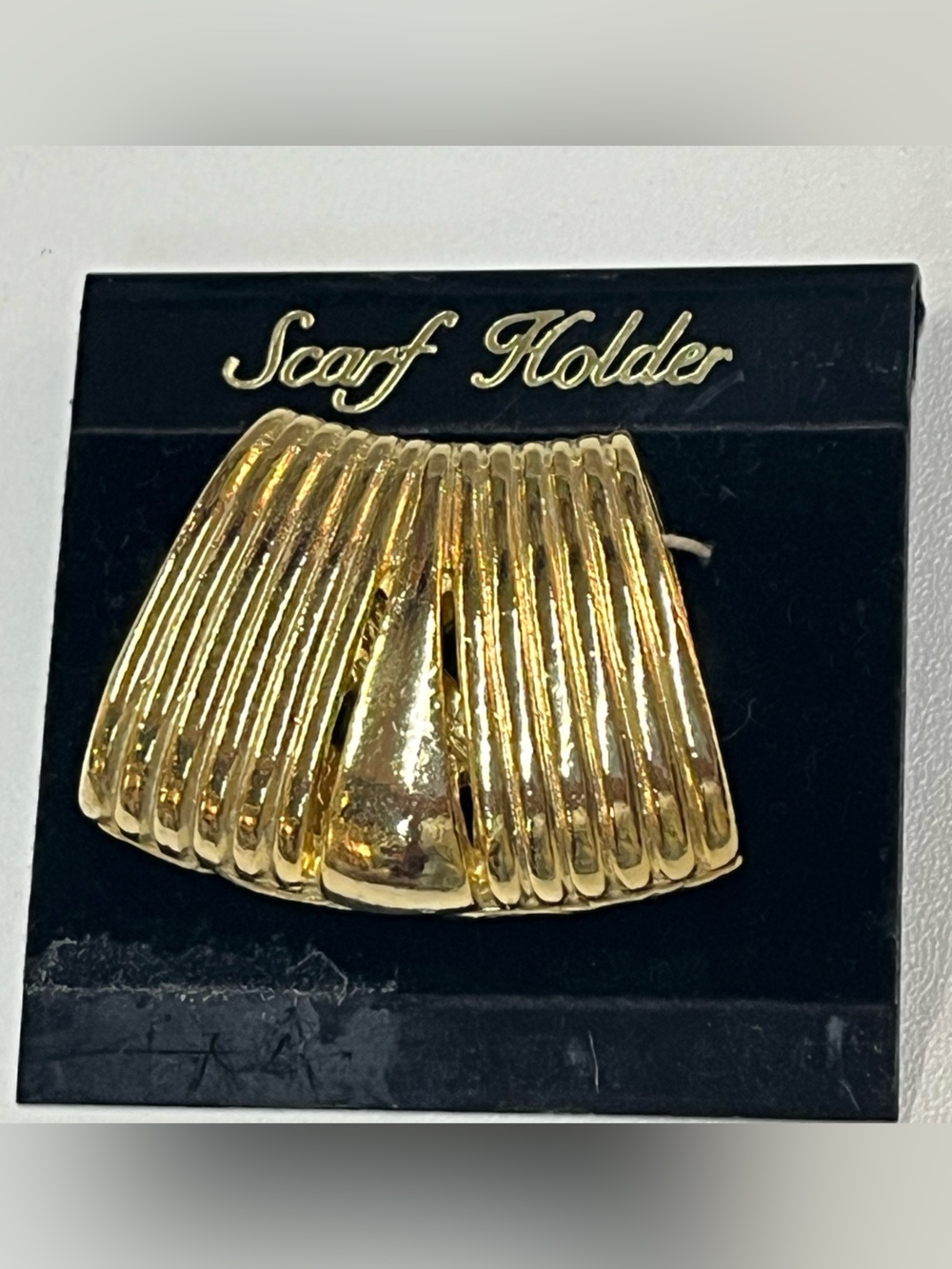 Vintage (80’s or 90’s) Reversible Gold Scarf Holder/Slide - Classic Design